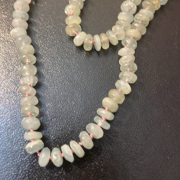 ☘️☘️Host Pick☘️☘️ 20” aquamarine 14kt Solid gold sailor clasp and charm - Picture 3 of 8